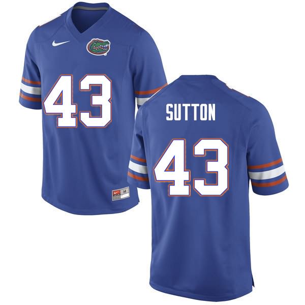 NCAA Florida Gators Nicolas Sutton Men's #43 Nike Blue Stitched Authentic College Football Jersey EKF4464EZ